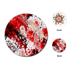 Red Fractal Art Playing Cards (round)  by Amaryn4rt