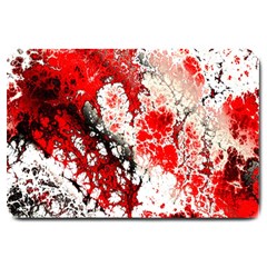 Red Fractal Art Large Doormat  by Amaryn4rt