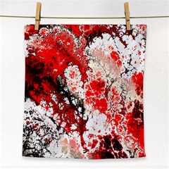 Red Fractal Art Face Towel by Amaryn4rt