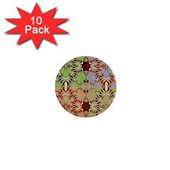 Multicolor Fractal Background 1  Mini Buttons (10 Pack)  by Amaryn4rt