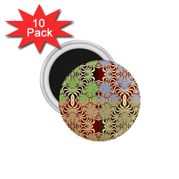 Multicolor Fractal Background 1.75  Magnets (10 pack) 