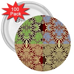 Multicolor Fractal Background 3  Buttons (100 Pack)  by Amaryn4rt