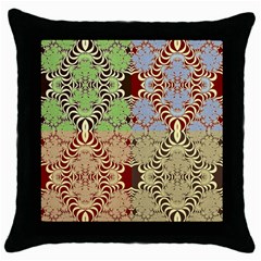 Multicolor Fractal Background Throw Pillow Case (black) by Amaryn4rt