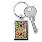 Multicolor Fractal Background Key Chains (Rectangle)  Front