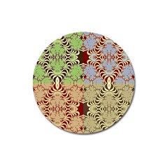 Multicolor Fractal Background Magnet 3  (round) by Amaryn4rt