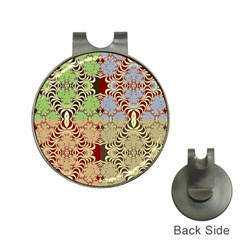 Multicolor Fractal Background Hat Clips With Golf Markers by Amaryn4rt