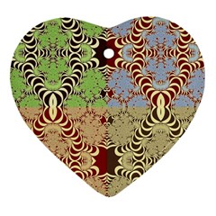 Multicolor Fractal Background Heart Ornament (two Sides) by Amaryn4rt