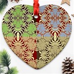 Multicolor Fractal Background Heart Ornament (Two Sides) Front