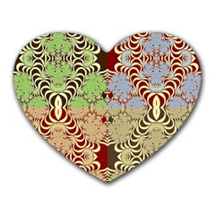 Multicolor Fractal Background Heart Mousepads by Amaryn4rt