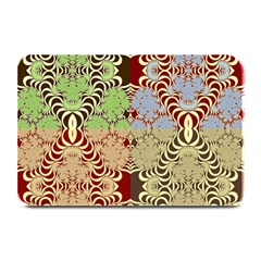 Multicolor Fractal Background Plate Mats by Amaryn4rt