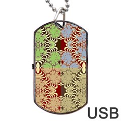 Multicolor Fractal Background Dog Tag Usb Flash (two Sides) by Amaryn4rt