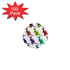 Multicolor Dinosaur Background 1  Mini Magnets (100 Pack)  by Amaryn4rt