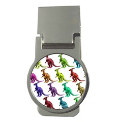 Multicolor Dinosaur Background Money Clips (round)  by Amaryn4rt