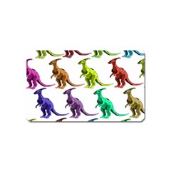 Multicolor Dinosaur Background Magnet (name Card) by Amaryn4rt