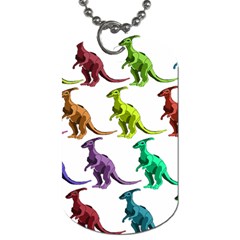 Multicolor Dinosaur Background Dog Tag (two Sides) by Amaryn4rt