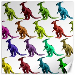 Multicolor Dinosaur Background Canvas 12  X 12   by Amaryn4rt