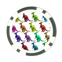 Multicolor Dinosaur Background Poker Chip Card Guard by Amaryn4rt