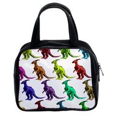 Multicolor Dinosaur Background Classic Handbags (2 Sides) by Amaryn4rt