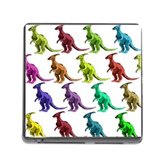 Multicolor Dinosaur Background Memory Card Reader (square) by Amaryn4rt