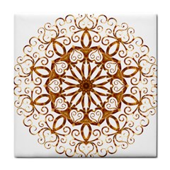 Golden Filigree Flake On White Tile Coasters by Amaryn4rt