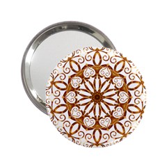 Golden Filigree Flake On White 2 25  Handbag Mirrors by Amaryn4rt