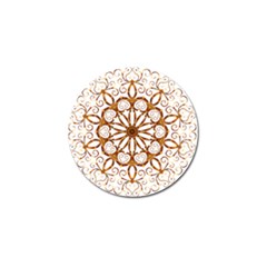 Golden Filigree Flake On White Golf Ball Marker by Amaryn4rt