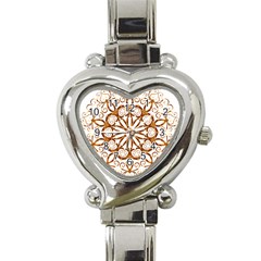 Golden Filigree Flake On White Heart Italian Charm Watch by Amaryn4rt