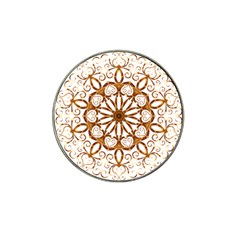 Golden Filigree Flake On White Hat Clip Ball Marker (4 Pack) by Amaryn4rt