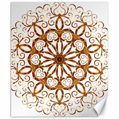 Golden Filigree Flake On White Canvas 20  X 24   by Amaryn4rt