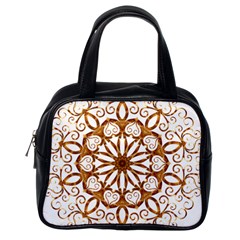 Golden Filigree Flake On White Classic Handbags (one Side) by Amaryn4rt