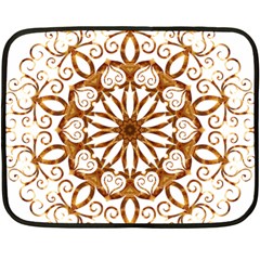 Golden Filigree Flake On White Double Sided Fleece Blanket (mini) 