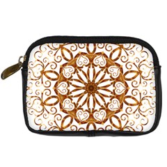 Golden Filigree Flake On White Digital Camera Cases by Amaryn4rt