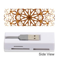 Golden Filigree Flake On White Memory Card Reader (stick)  by Amaryn4rt