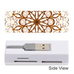 Golden Filigree Flake On White Memory Card Reader (Stick)  Front