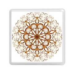 Golden Filigree Flake On White Memory Card Reader (square)  by Amaryn4rt