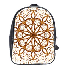 Golden Filigree Flake On White School Bags (xl)  by Amaryn4rt