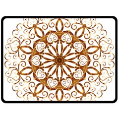 Golden Filigree Flake On White Double Sided Fleece Blanket (large)  by Amaryn4rt