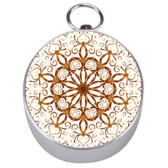 Golden Filigree Flake On White Silver Compasses by Amaryn4rt