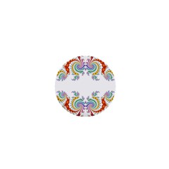 Fractal Kaleidoscope Of A Dragon Head 1  Mini Buttons by Amaryn4rt