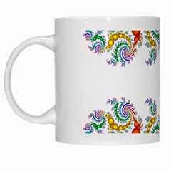 Fractal Kaleidoscope Of A Dragon Head White Mugs by Amaryn4rt