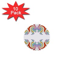 Fractal Kaleidoscope Of A Dragon Head 1  Mini Buttons (10 Pack)  by Amaryn4rt