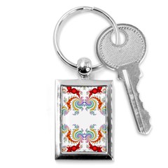 Fractal Kaleidoscope Of A Dragon Head Key Chains (rectangle)  by Amaryn4rt