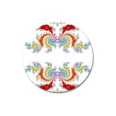 Fractal Kaleidoscope Of A Dragon Head Magnet 3  (round) by Amaryn4rt