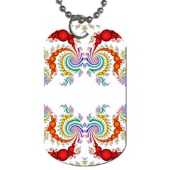 Fractal Kaleidoscope Of A Dragon Head Dog Tag (one Side) by Amaryn4rt