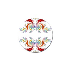 Fractal Kaleidoscope Of A Dragon Head Golf Ball Marker by Amaryn4rt