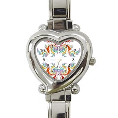 Fractal Kaleidoscope Of A Dragon Head Heart Italian Charm Watch by Amaryn4rt