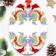 Fractal Kaleidoscope Of A Dragon Head Oval Ornament (two Sides) by Amaryn4rt