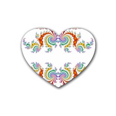 Fractal Kaleidoscope Of A Dragon Head Rubber Coaster (heart)  by Amaryn4rt