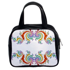 Fractal Kaleidoscope Of A Dragon Head Classic Handbags (2 Sides) by Amaryn4rt