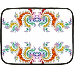 Fractal Kaleidoscope Of A Dragon Head Fleece Blanket (mini) by Amaryn4rt